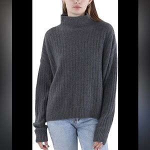 Lauren Ralph Lauren Cashmere Gray Mock Neck Sweater